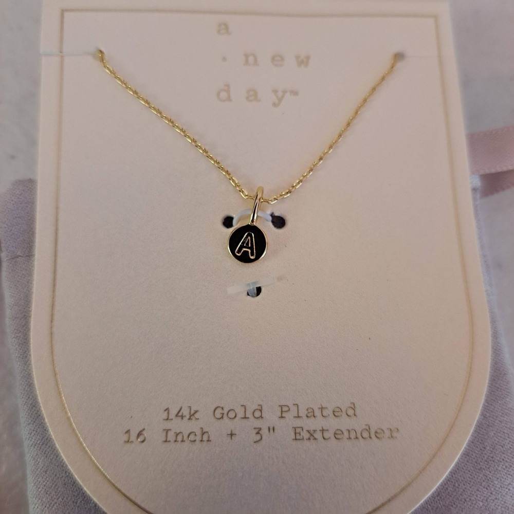 A New Day Necklace Women OS Gold New Initial A 14k Gold Plated 1308-160